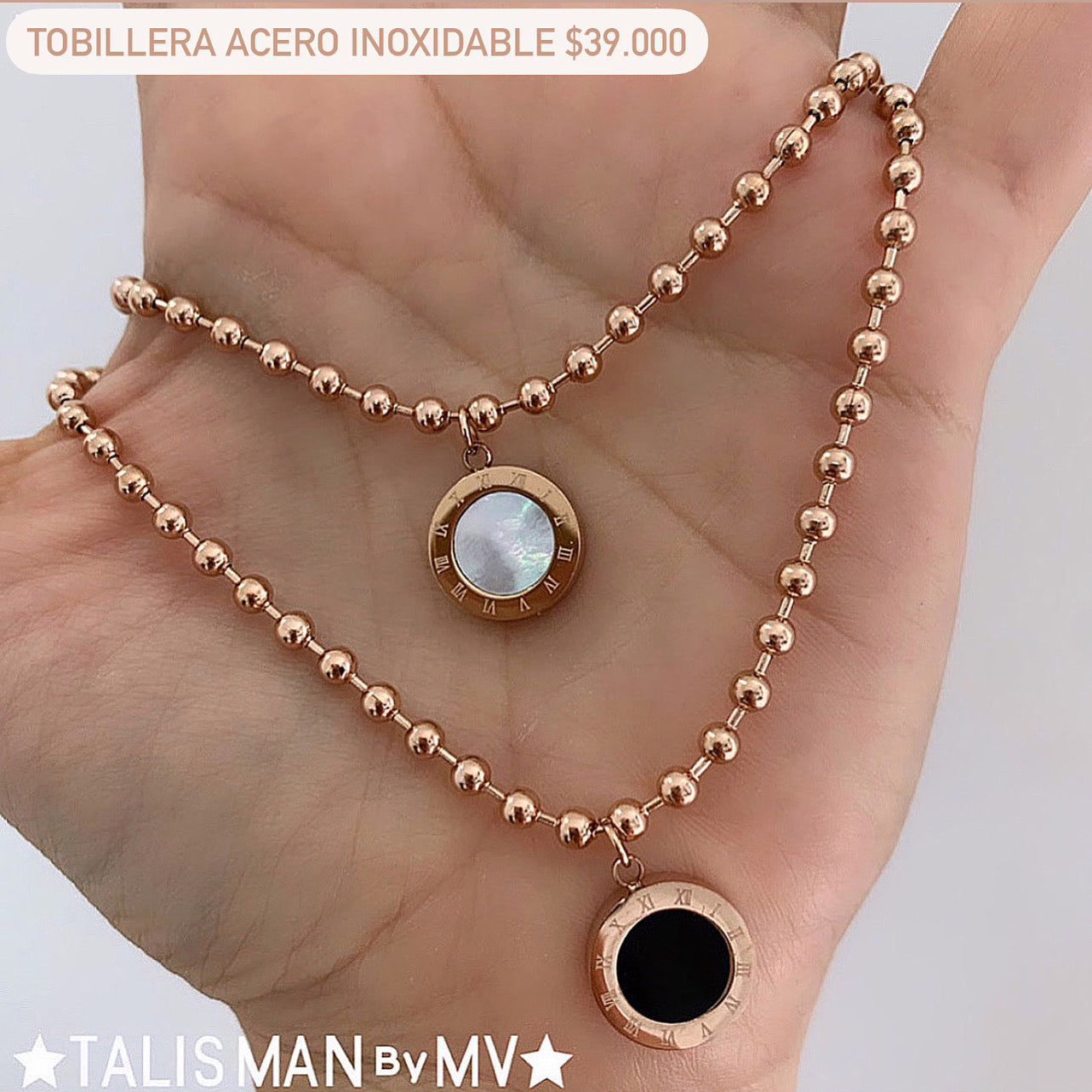 Tobillera acero inoxidable