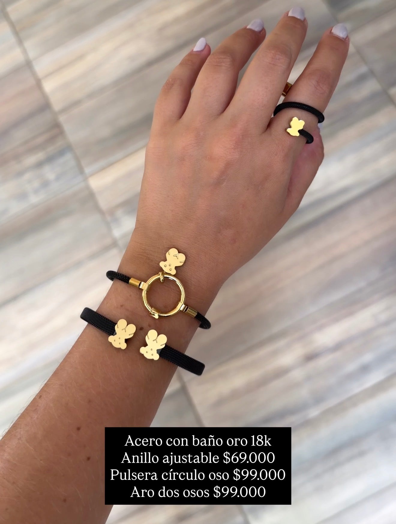 Acero con baño oro 18k