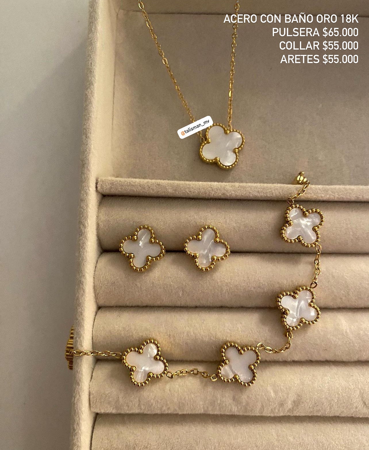Acero con baño oro 18k