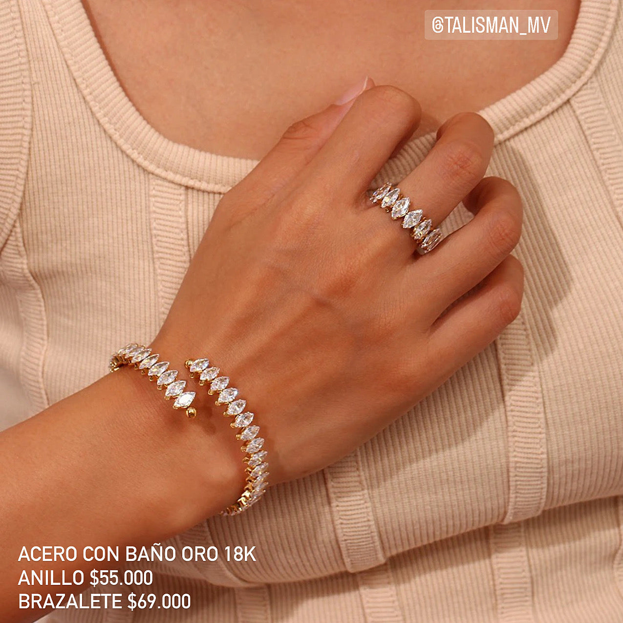 Acero con baño oro 18k