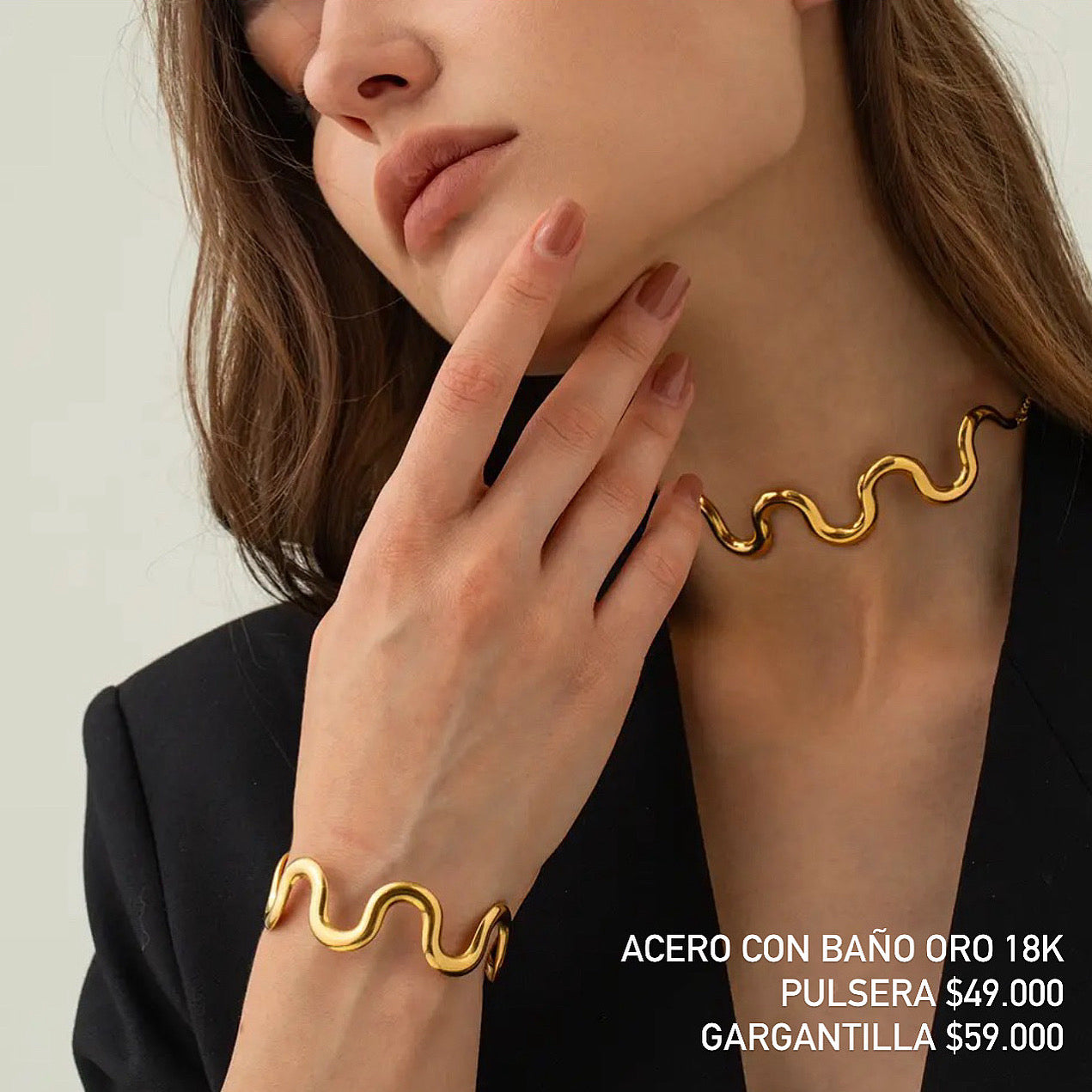 Acero con baño oro 18k