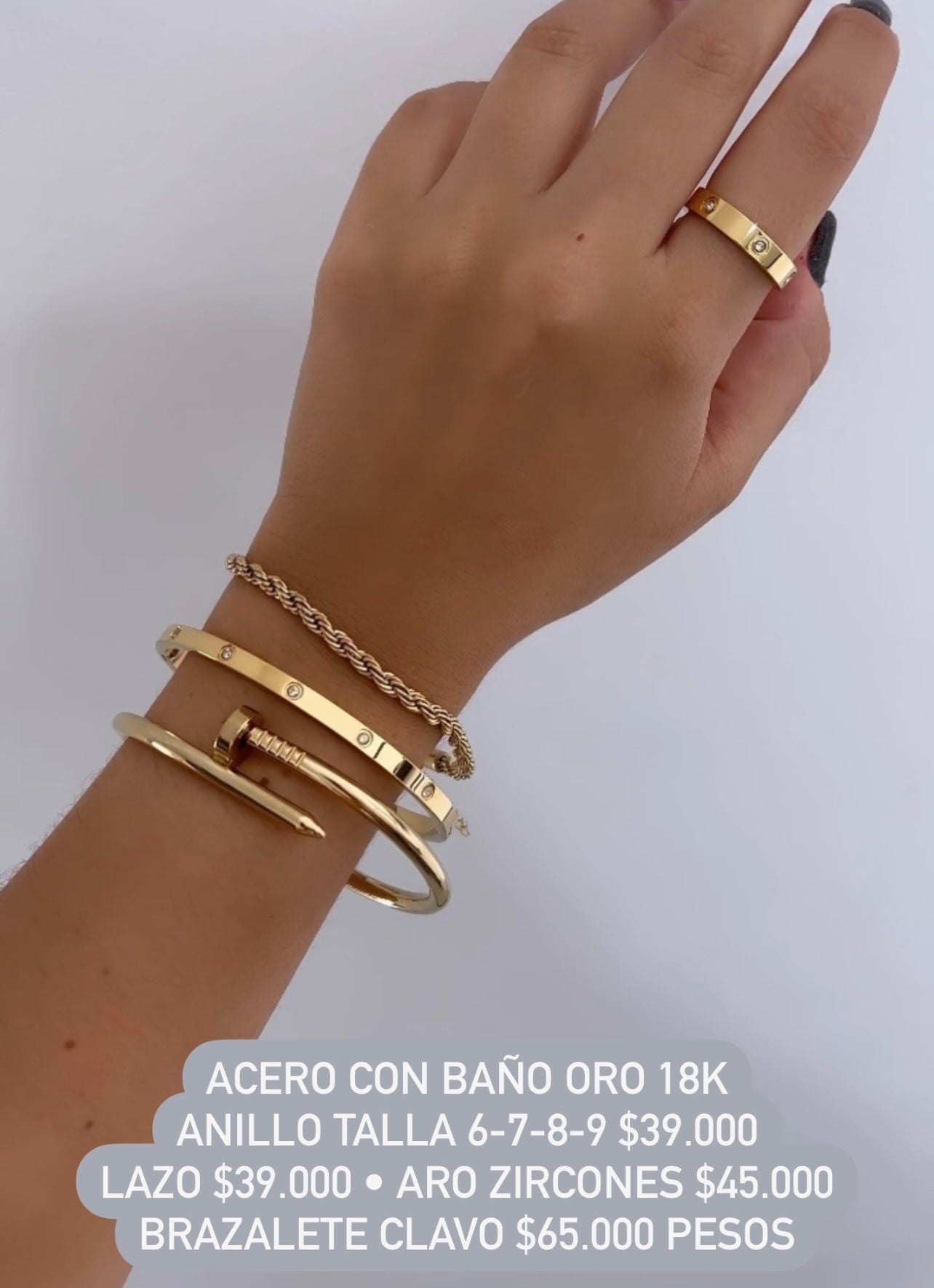 Acero con baño oro 18k