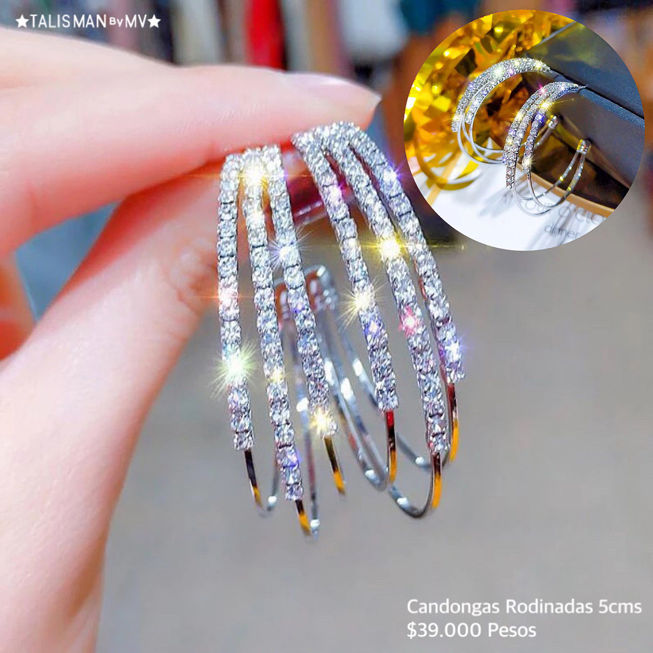 Candongas rodinadas plateadas