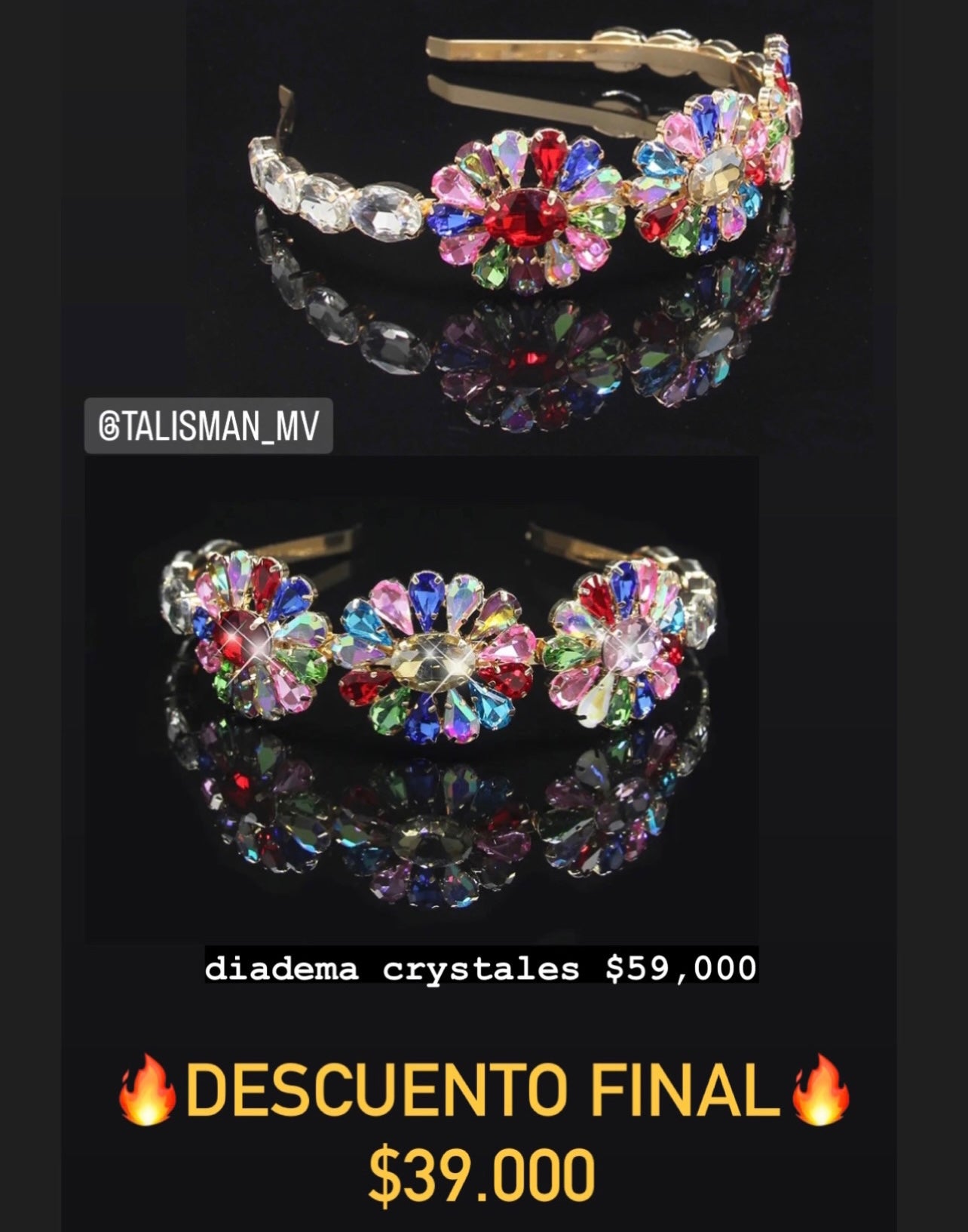 Diadema flores crystales