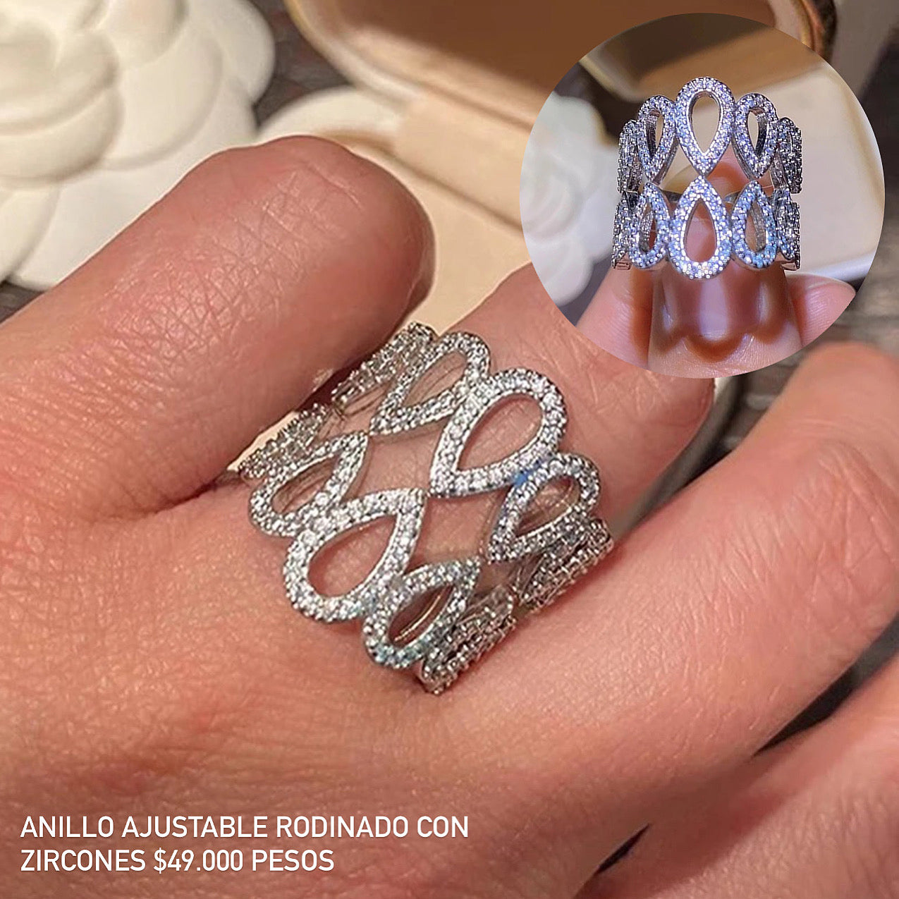 Anillo ajustable rodinado