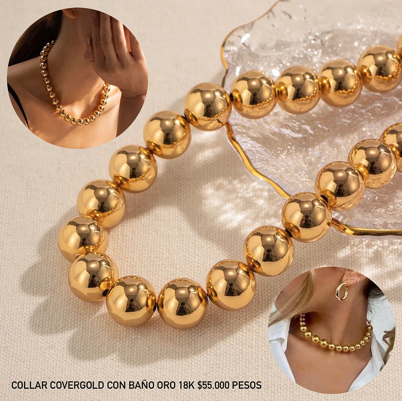Collar covergold con baño oro 18k