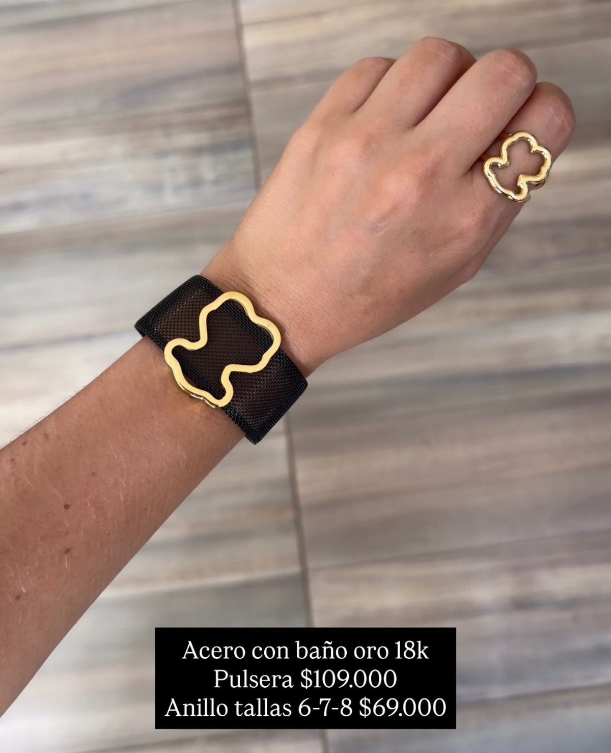 Acero con baño oro 18k