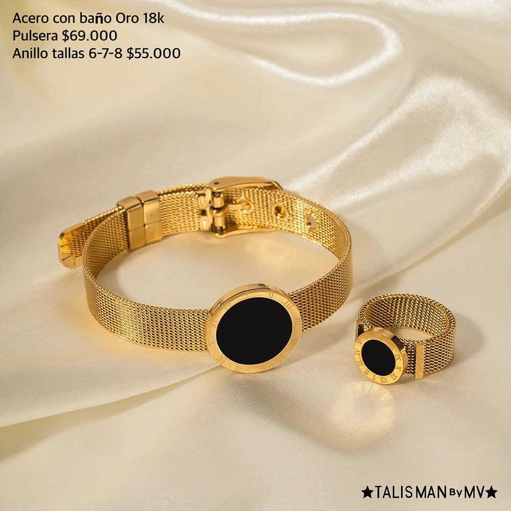 Acero con baño oro 18k