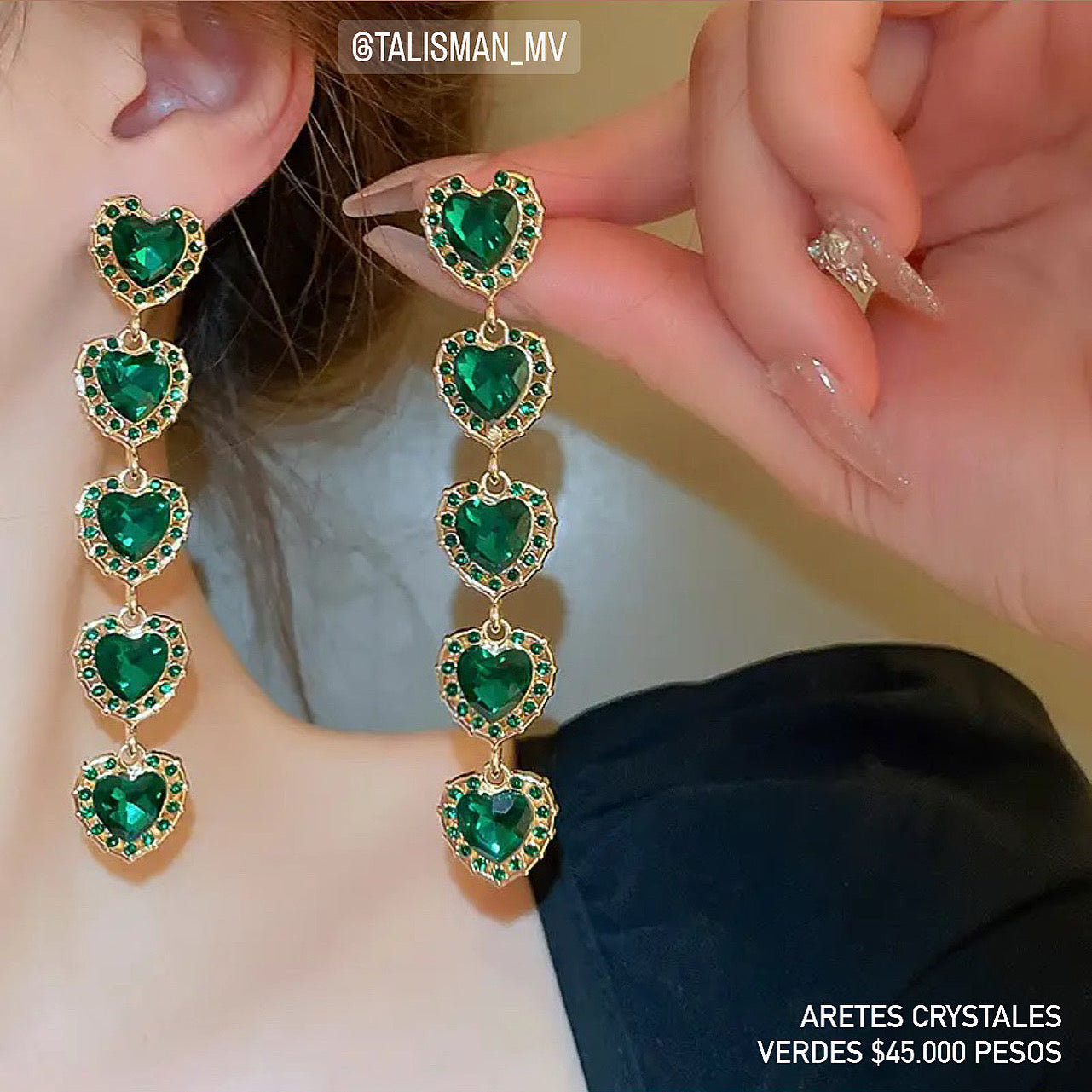 Aretes largos crystales