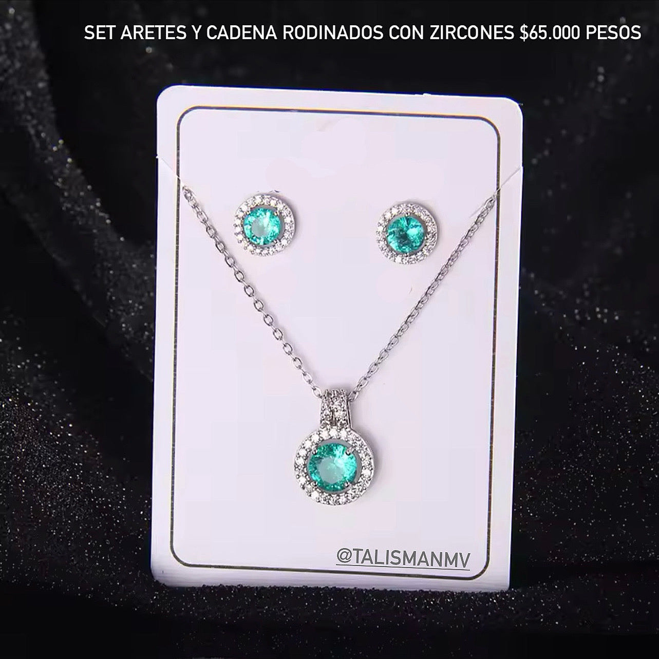 Set collar y aretes rodinados