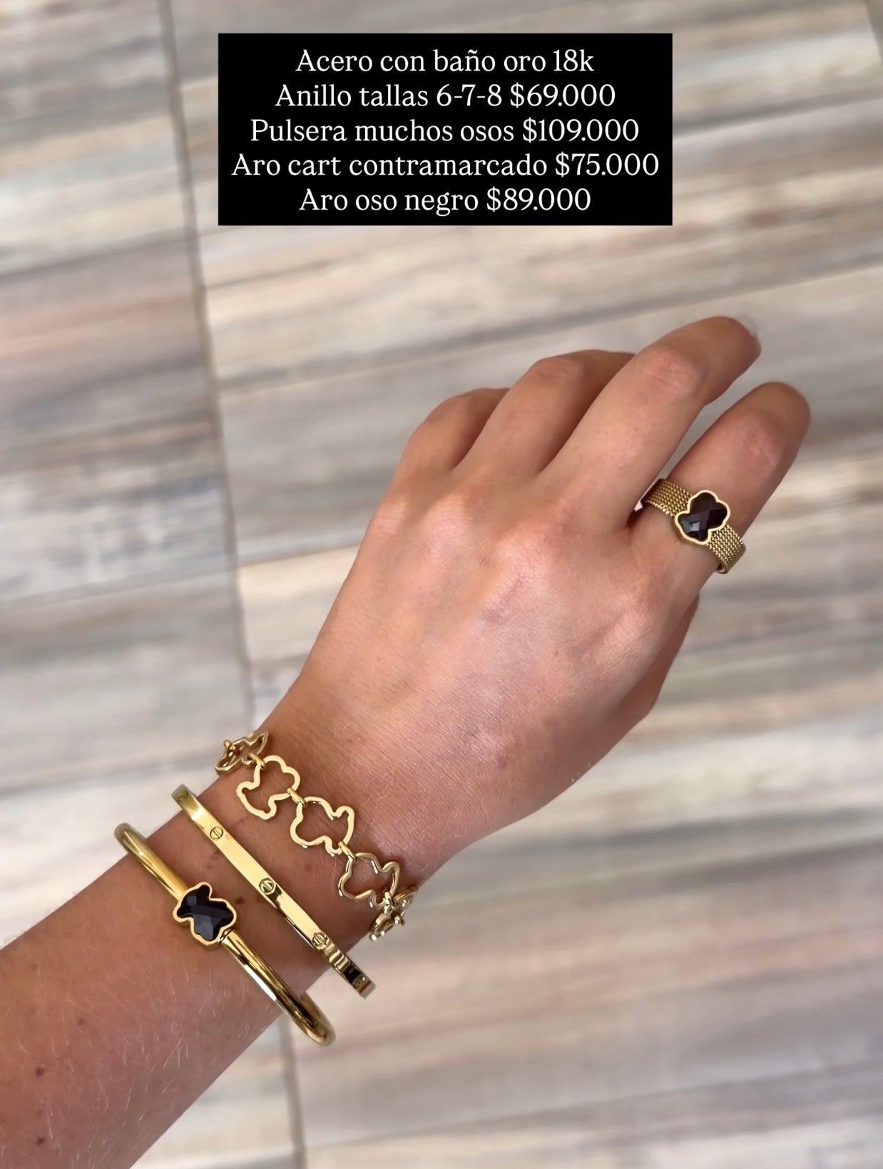Acero con baño oro 18k