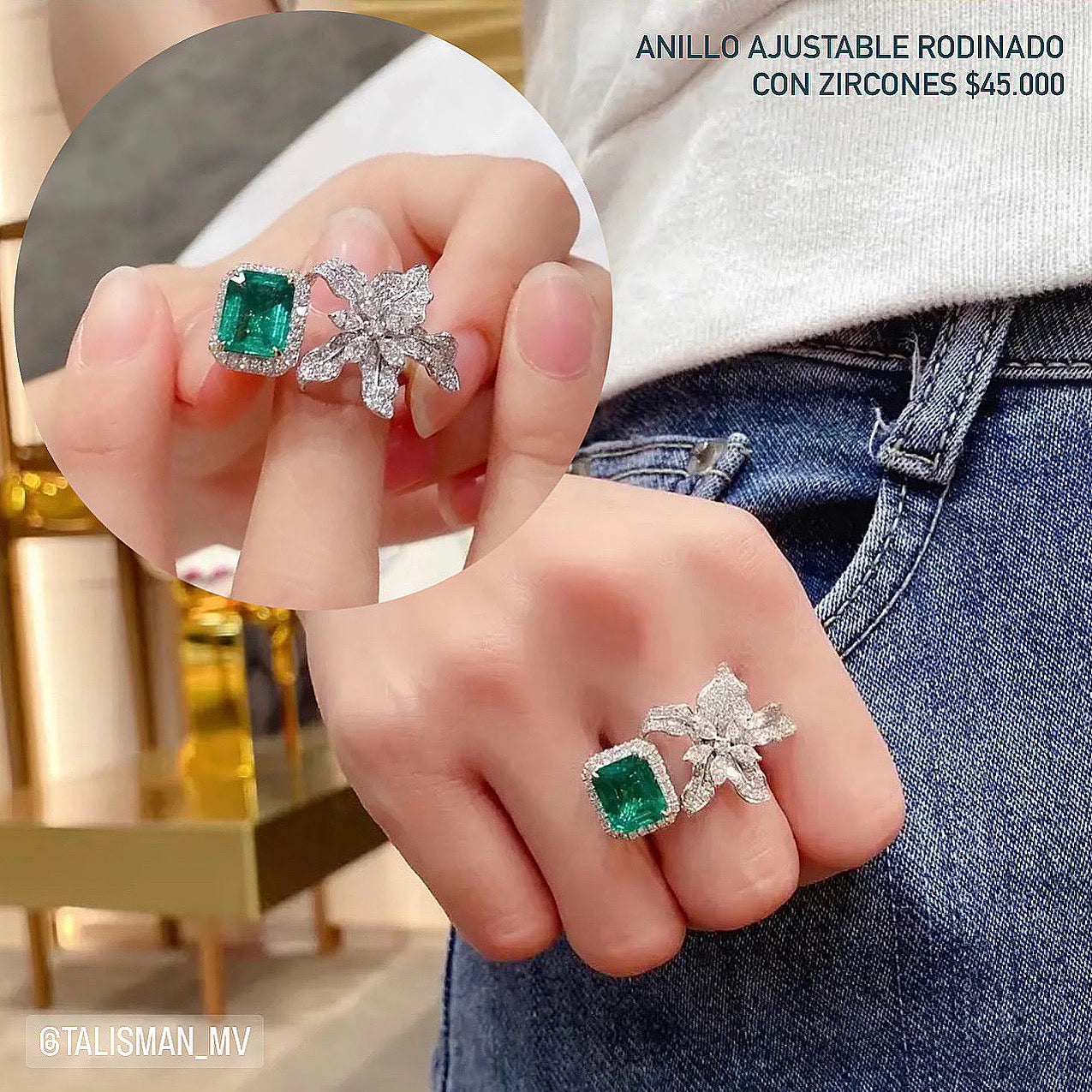 Anillo ajustable rodinado