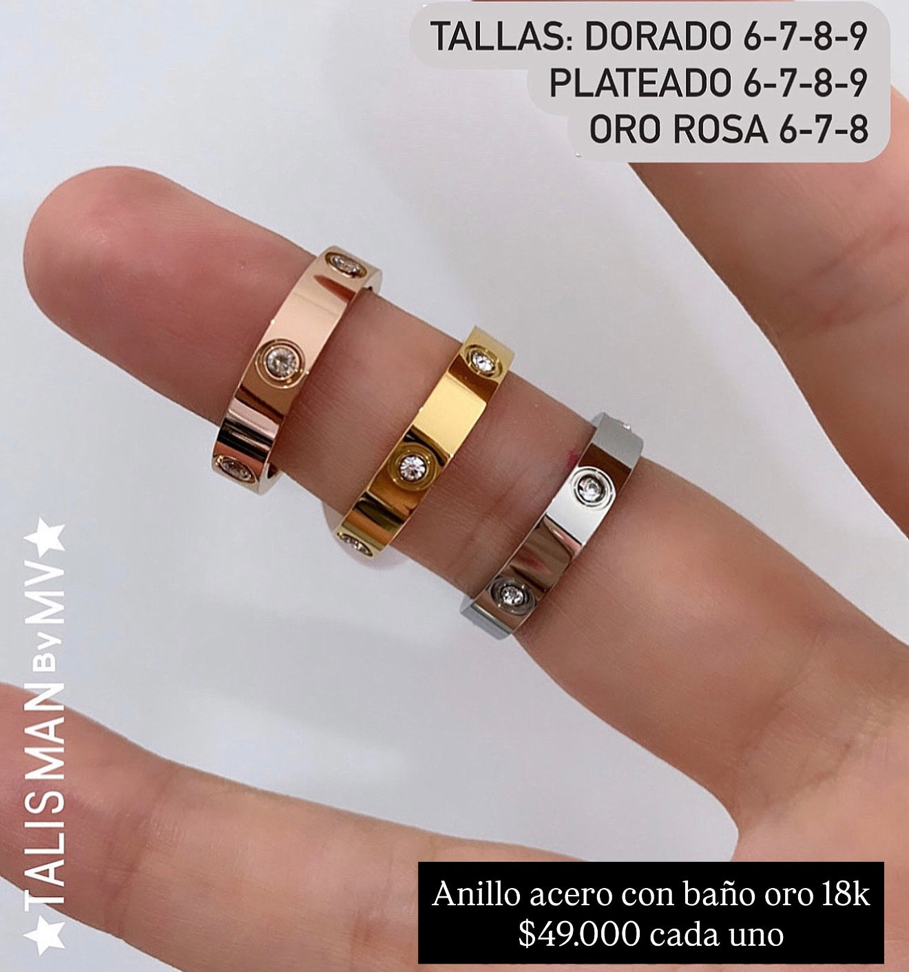 Anillo acero inoxidable