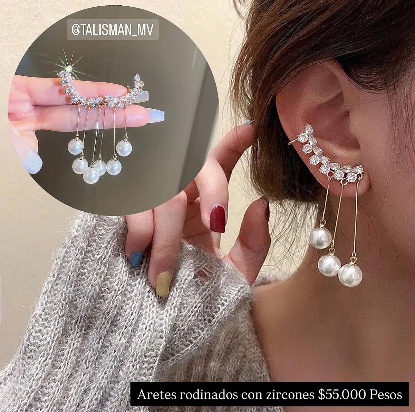 Aretes gold perla