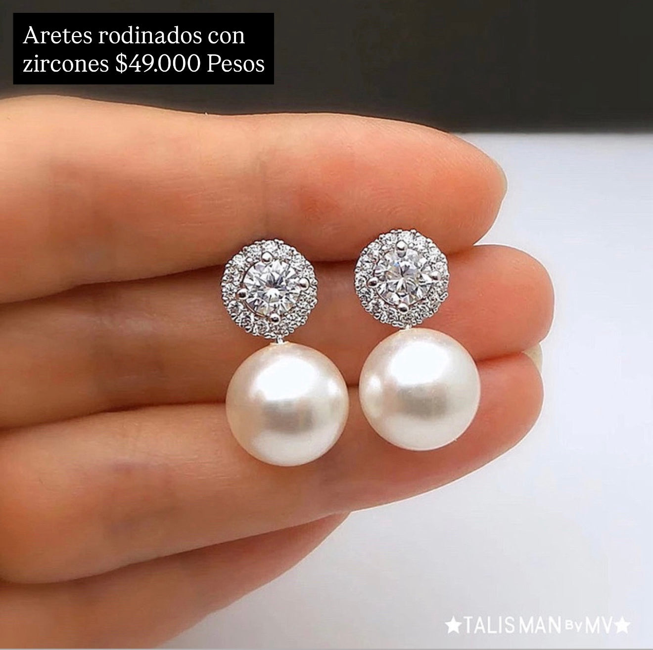 Aretes rodinados Perla