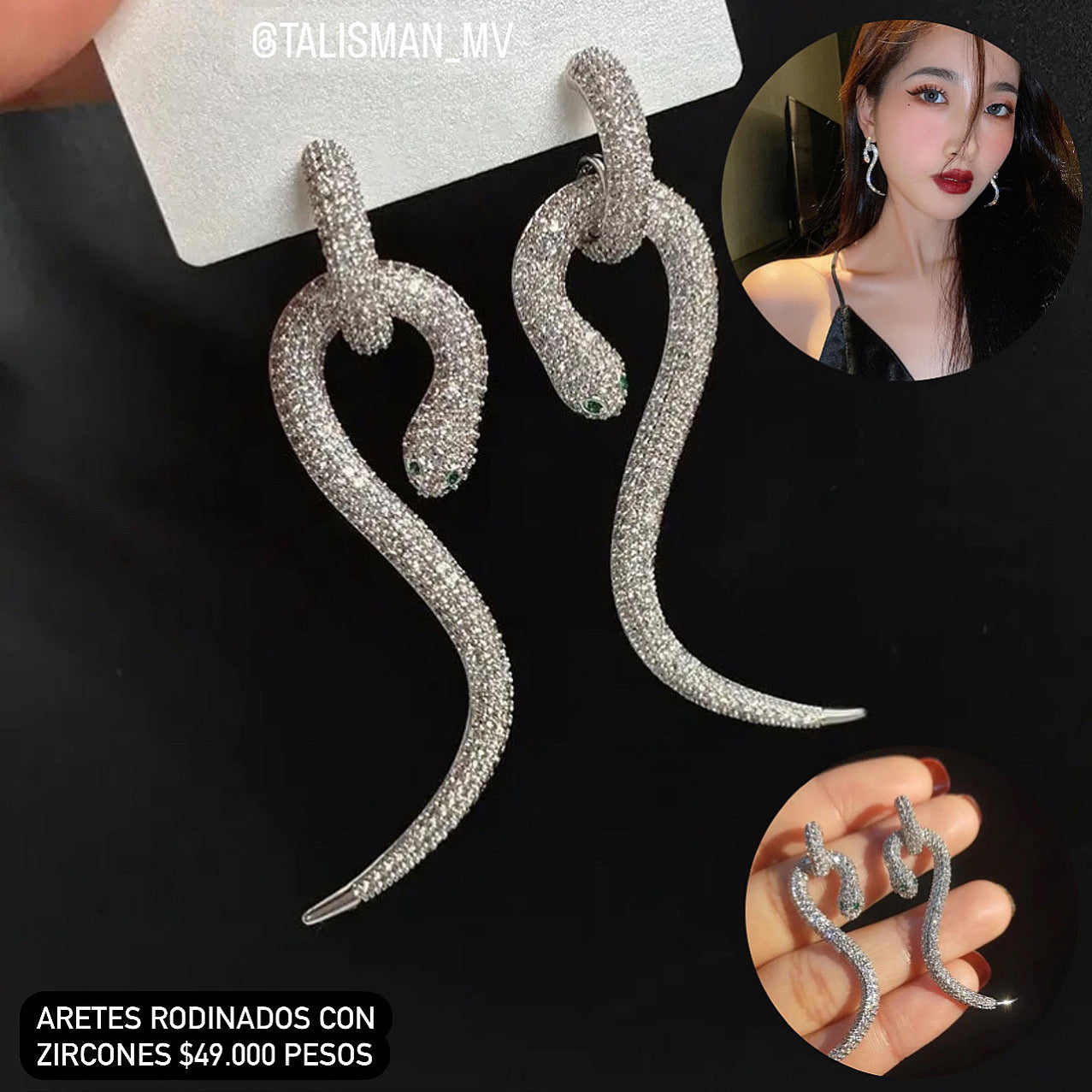 Aretes rodinados con zircones