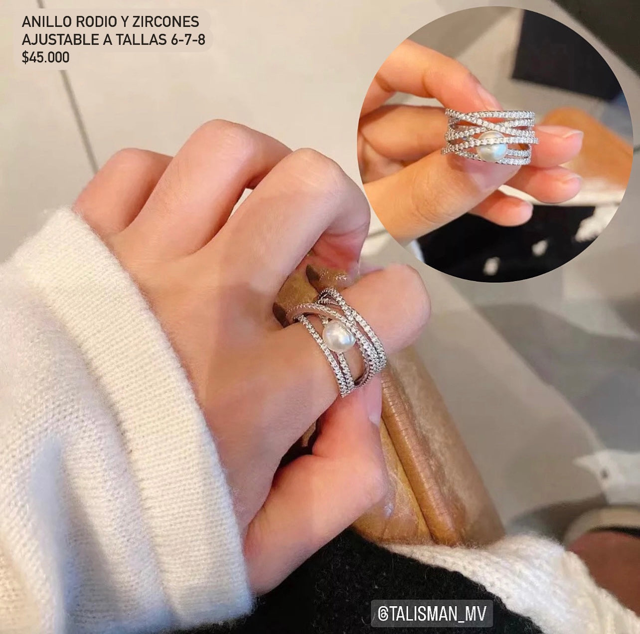 Anillo Rodinado con Zircones