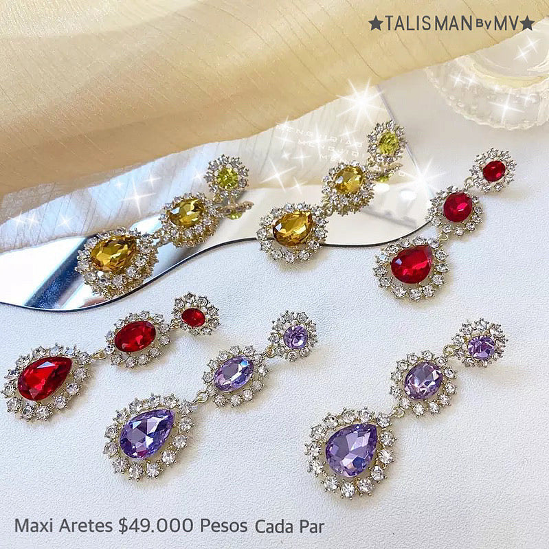 Aretes largos crystales