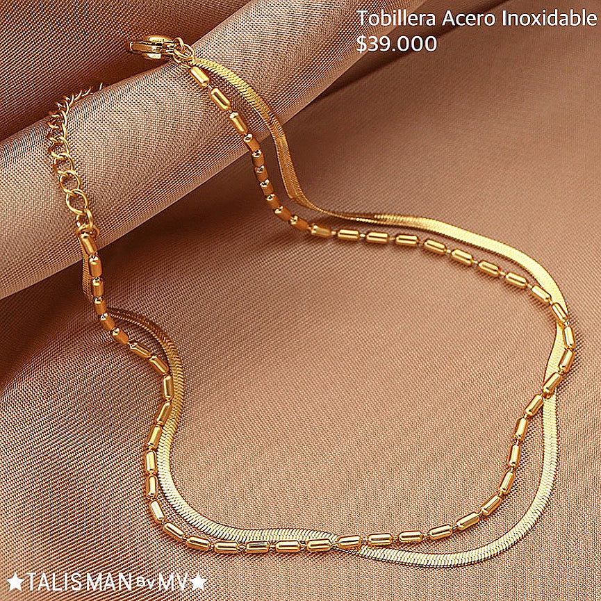 Tobillera Doble Acero inoxidable