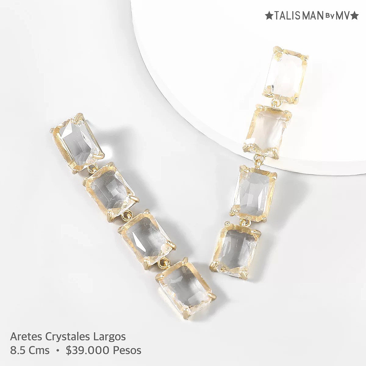Aretes largos crystales