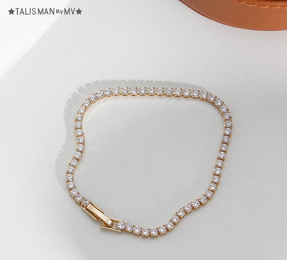 Pulsera acero con baño oro 18k