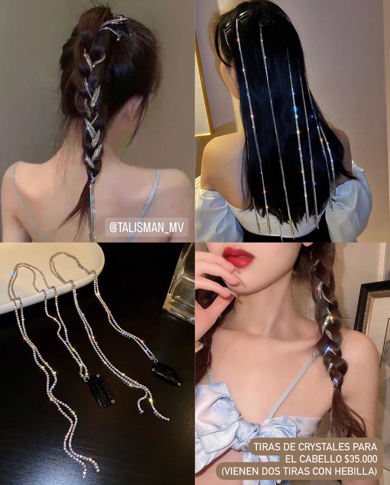 Tiras Brillantes Para el Cabello