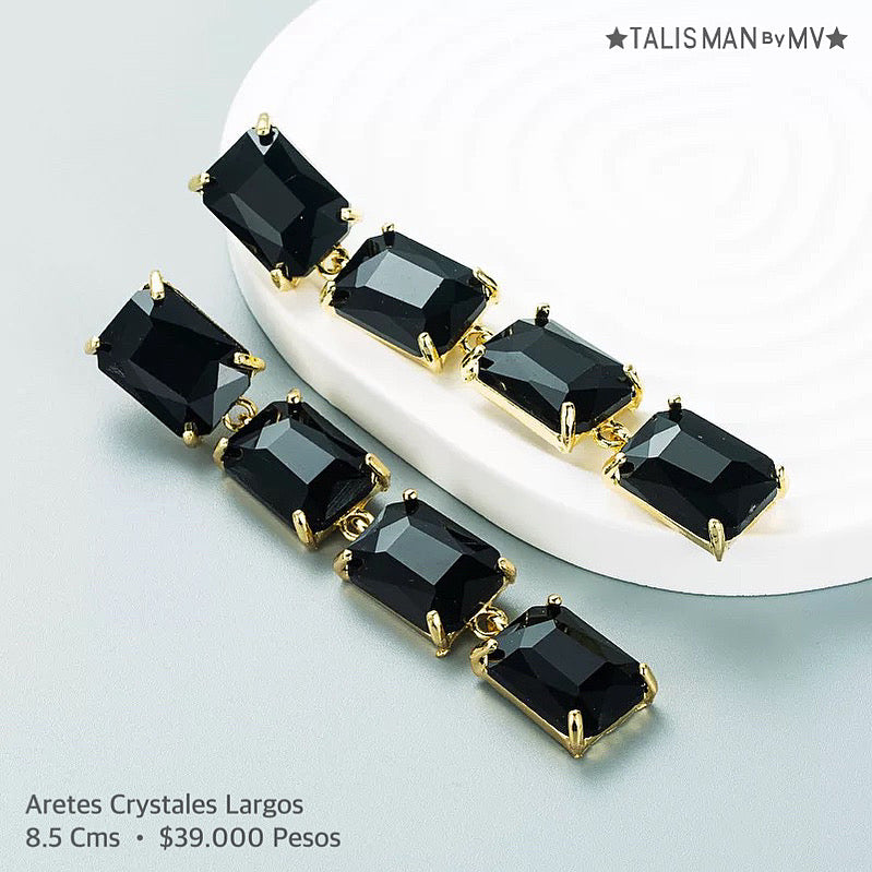 Aretes largos crystales