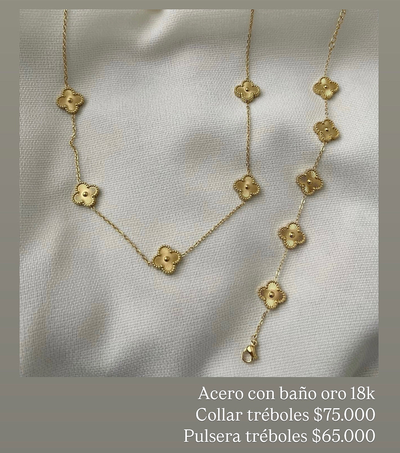 Acero con baño oro 18k