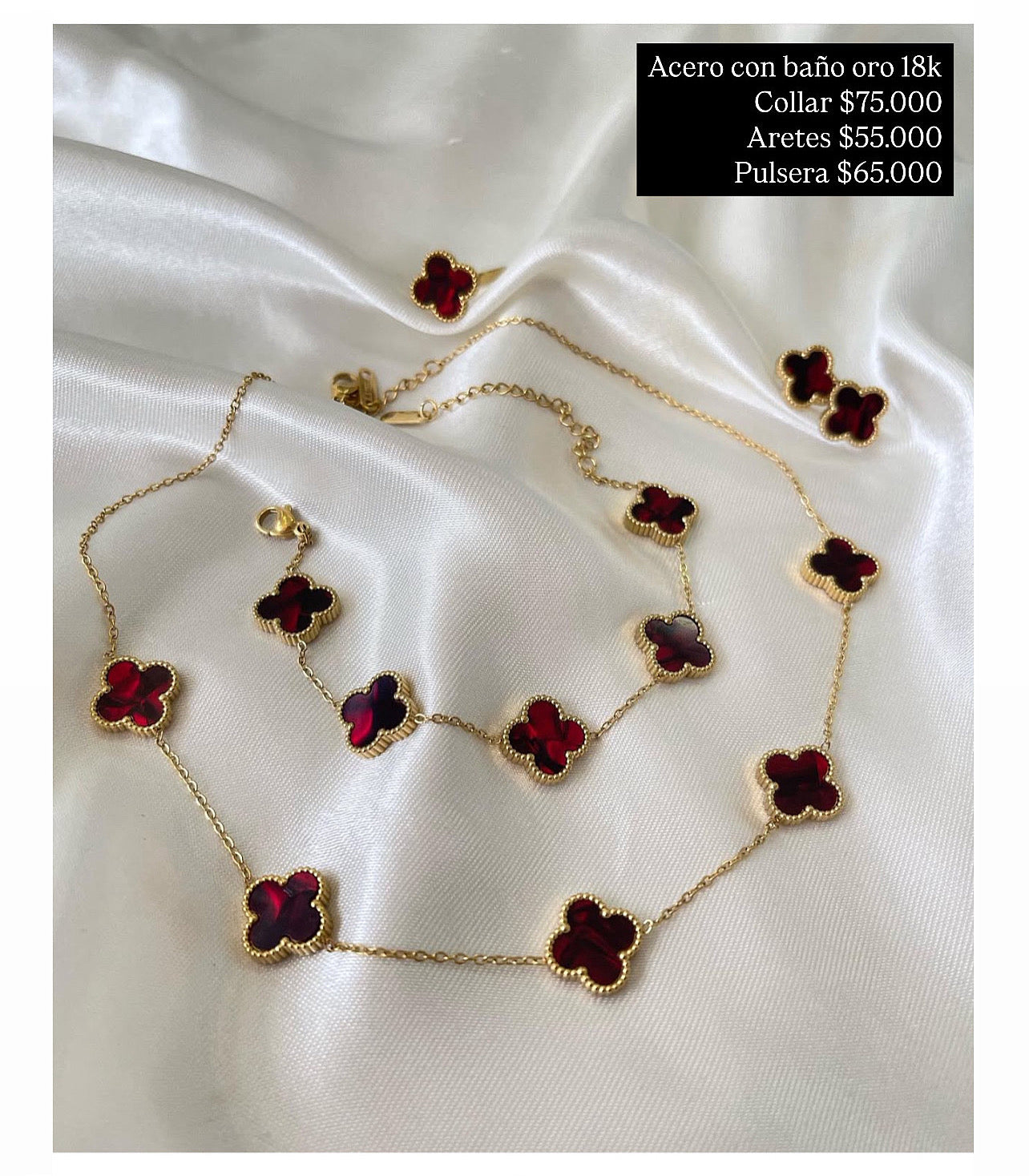 Acero con baño oro 18k