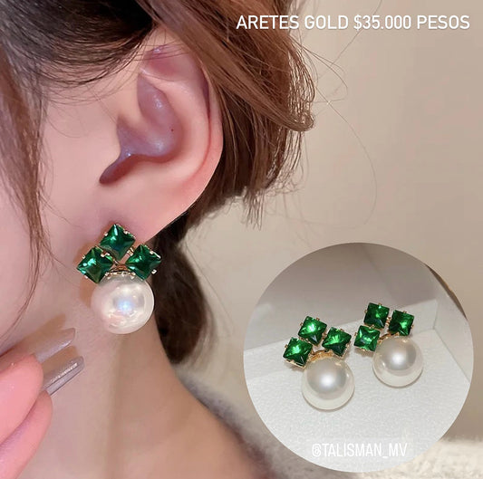 Aretes gold cristal