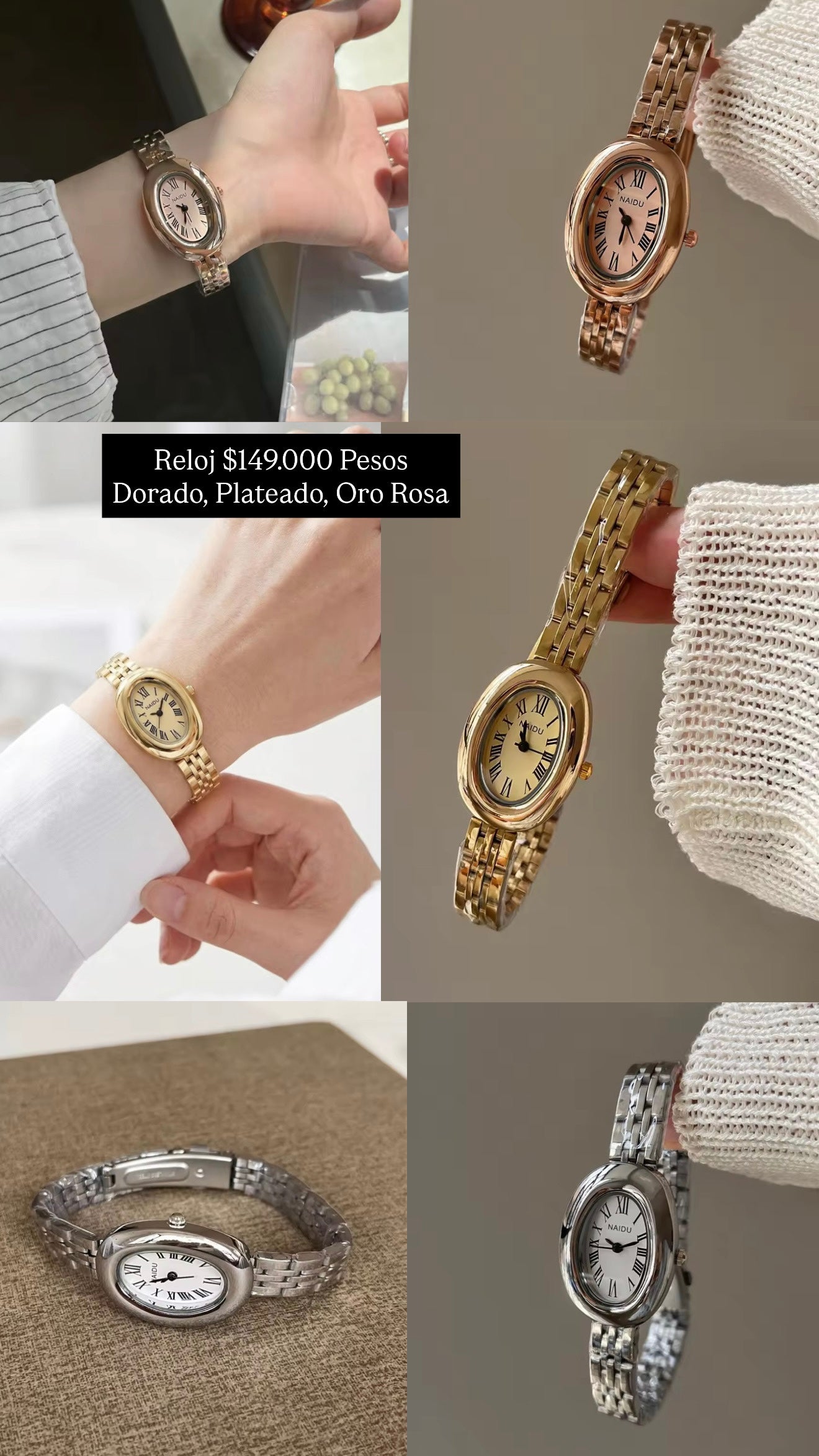 Reloj ovalado