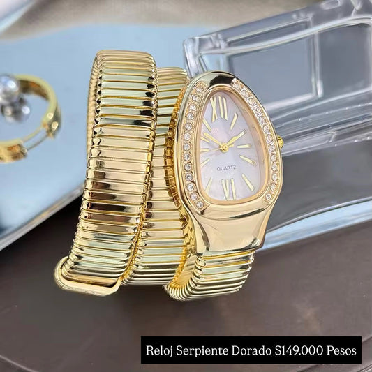 Reloj serpiente dorado
