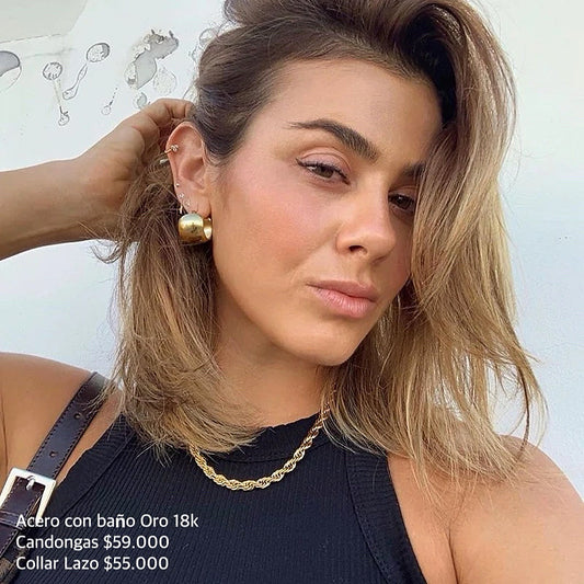 Acero con baño oro 18k