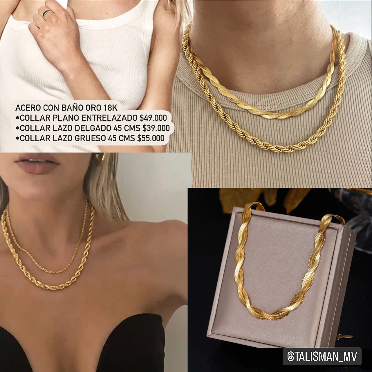 Acero con baño oro 18k