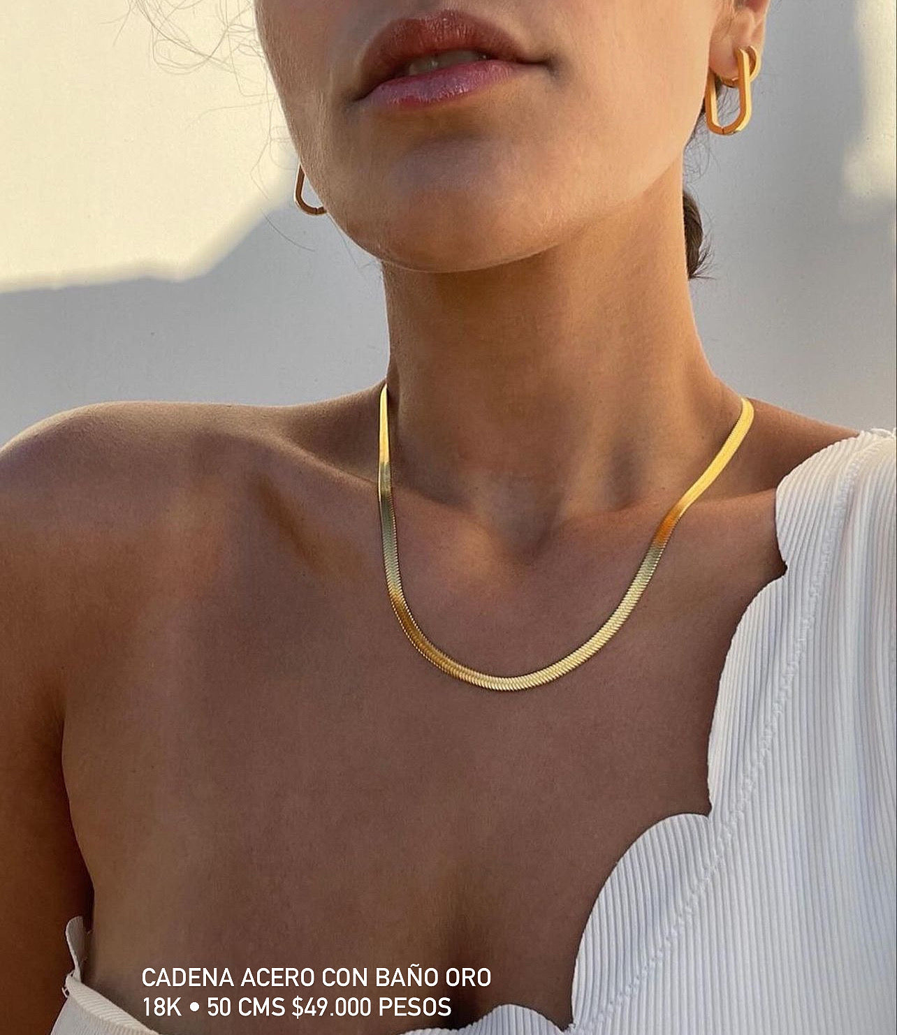 Collar Acero con baño Oro 18k