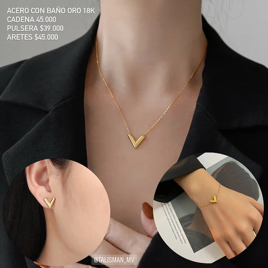 Acero con baño oro 18k