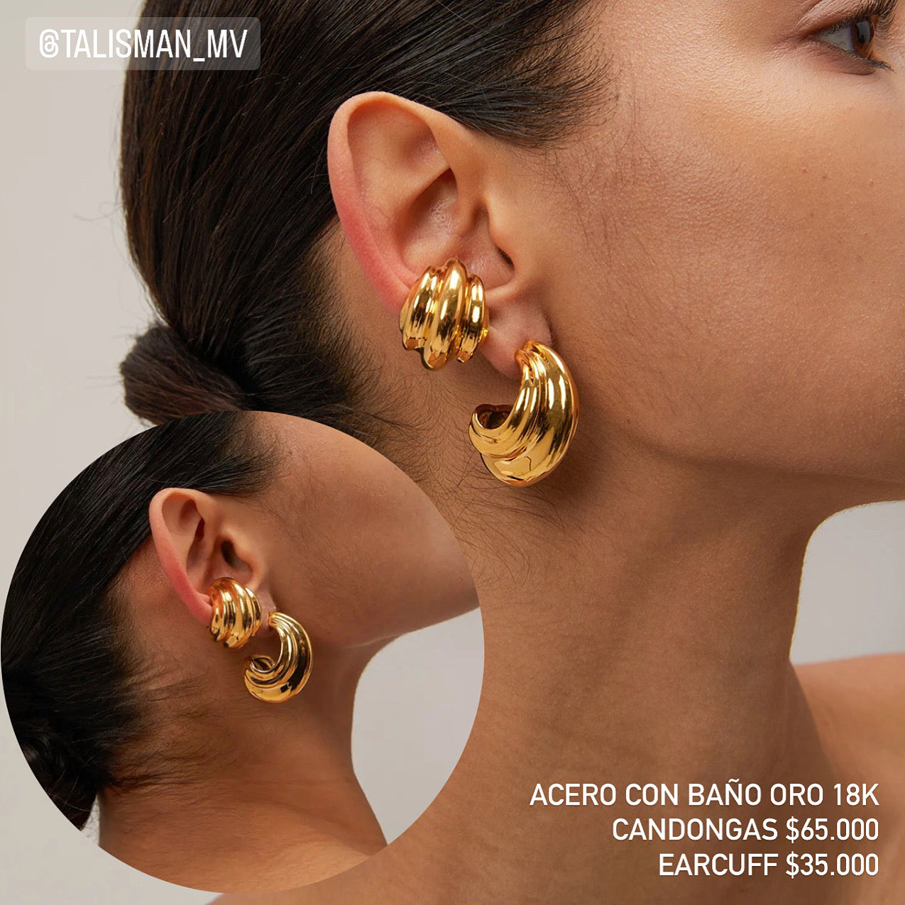 Acero con baño oro 18k