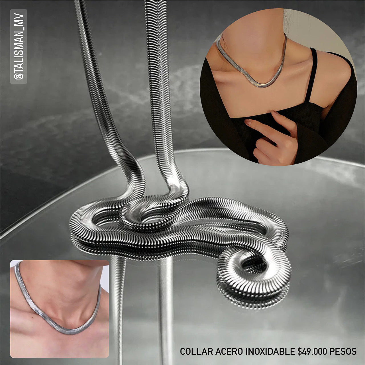 Collar acero inoxidable