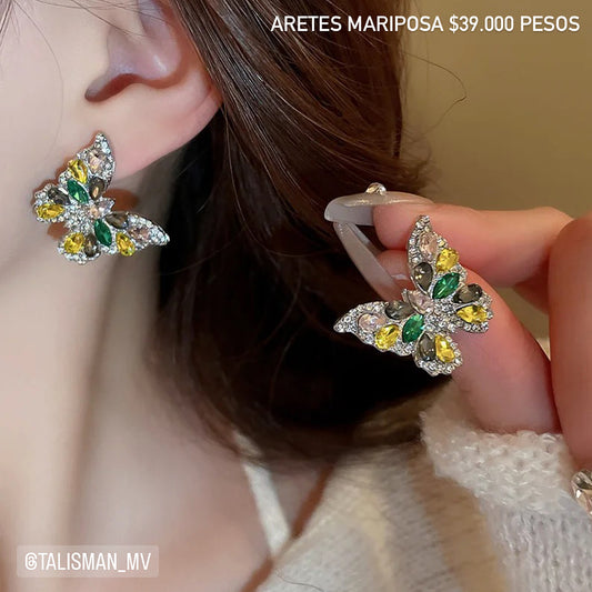 Aretes mariposa cristal