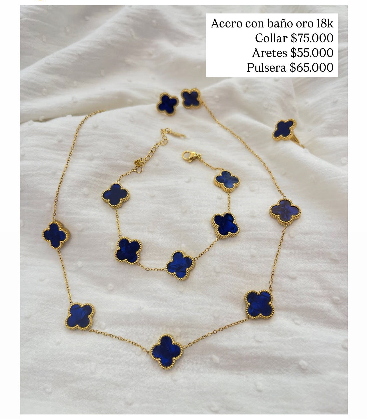 Acero con baño oro 18k
