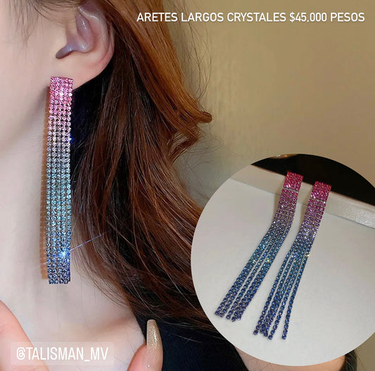Aretes largos cristales