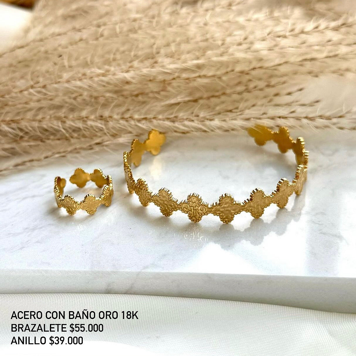 Acero con baño oro 18k