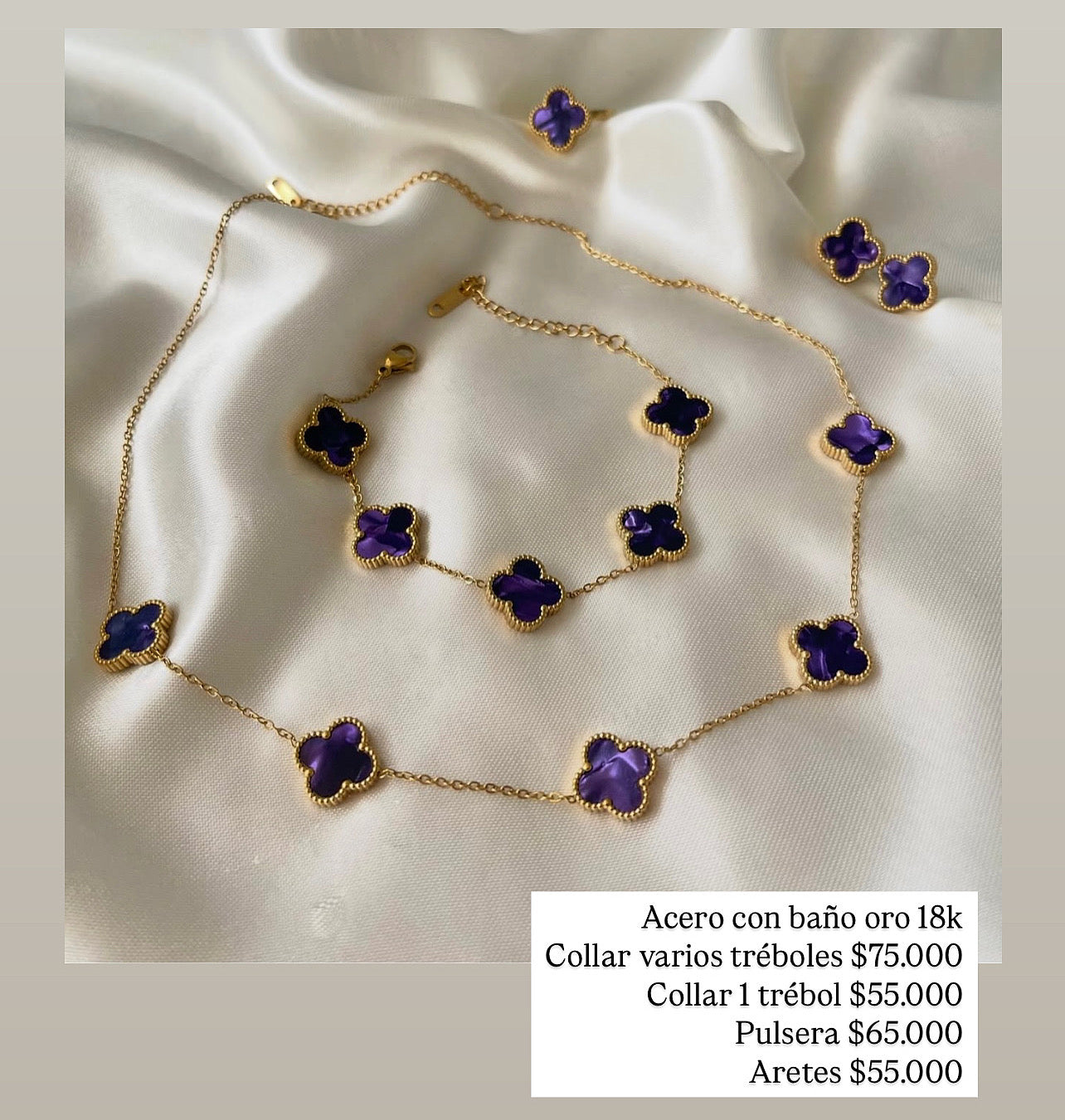 Acero con baño oro 18k