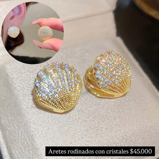 Aretes rodinados con cristales
