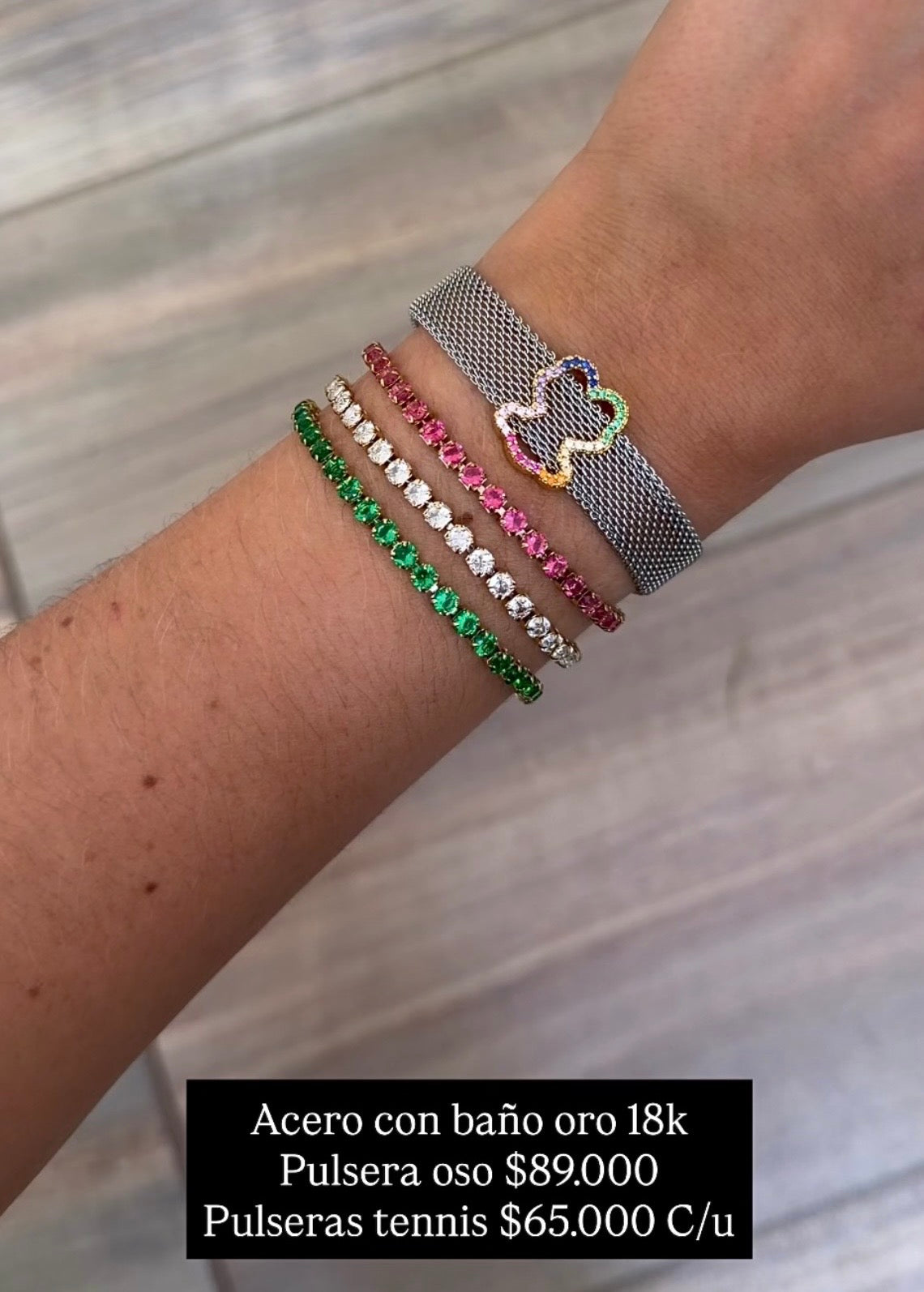 Acero con baño oro 18k