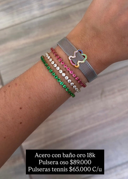 Acero con baño oro 18k