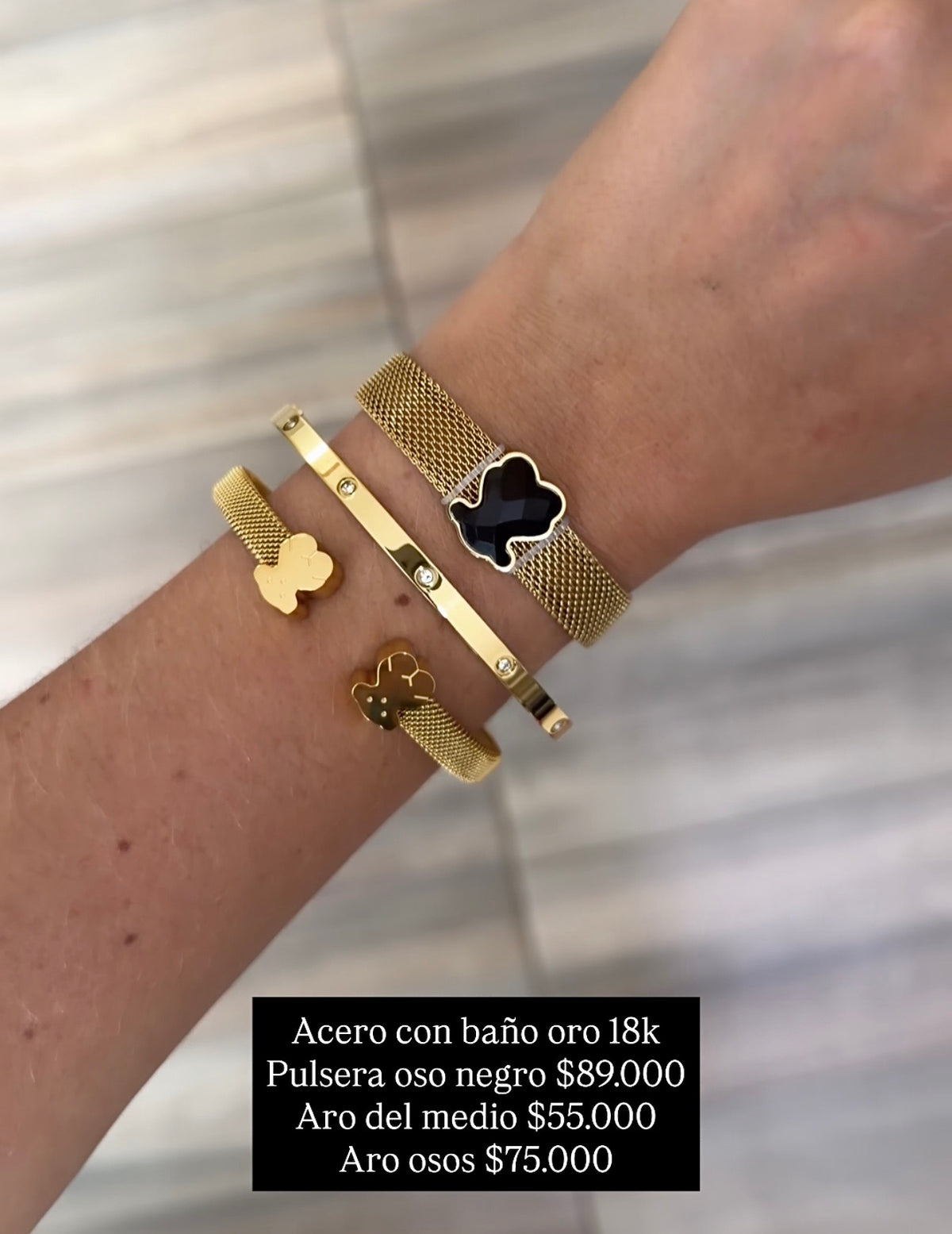 Acero con baño oro 18k