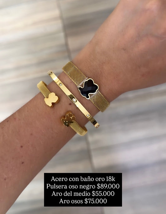 Acero con baño oro 18k