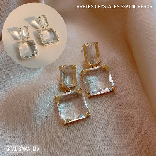 Aretes cuadros crystales