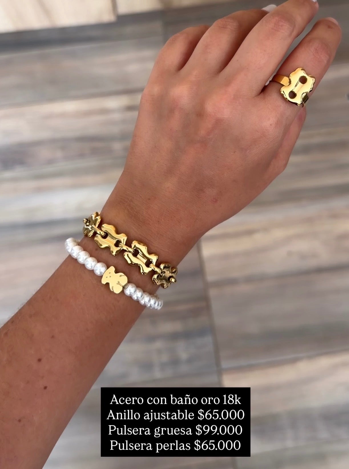 Acero con baño oro 18k
